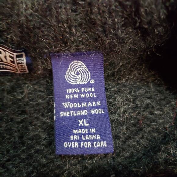 Structure Shetland Wool Sweater XL Nordic Knit Icelandic Style Woolmark Cert. - Picture 6 of 7